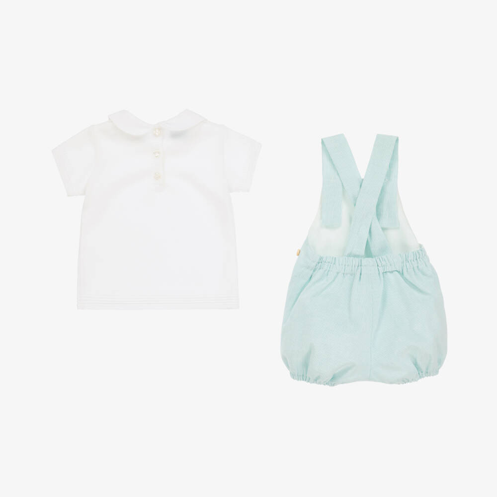 Artesanía Granlei-Boys Green-Hued Striped Dungarees | Childrensalon Outlet