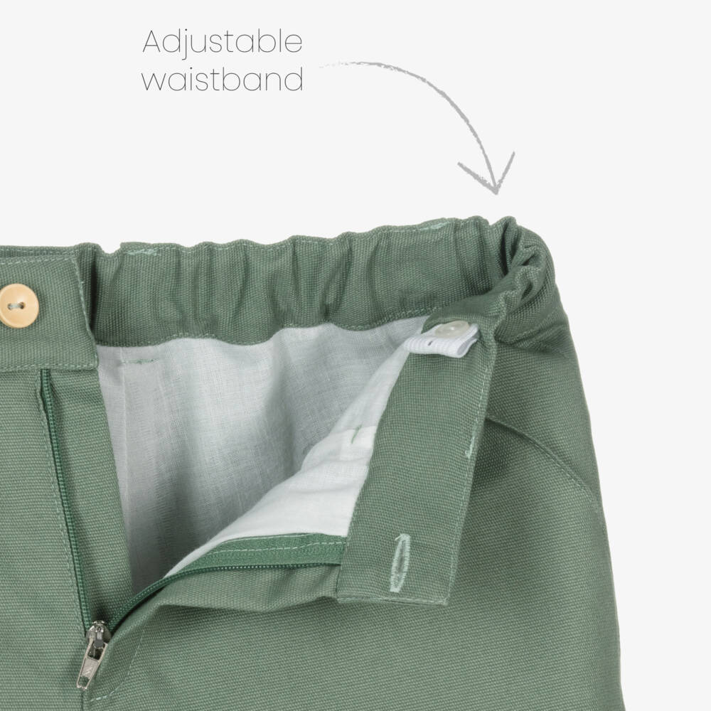 Artesanía Granlei-Костюм из зелёного и кремового хлопка для мальчиков | Childrensalon Outlet