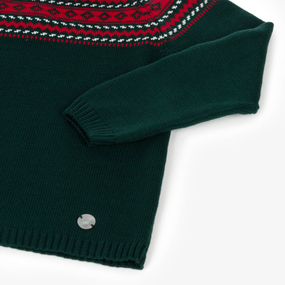 Artesanía Granlei-طقم بنطلون محبوك لون أخضر للأولاد | Childrensalon Outlet