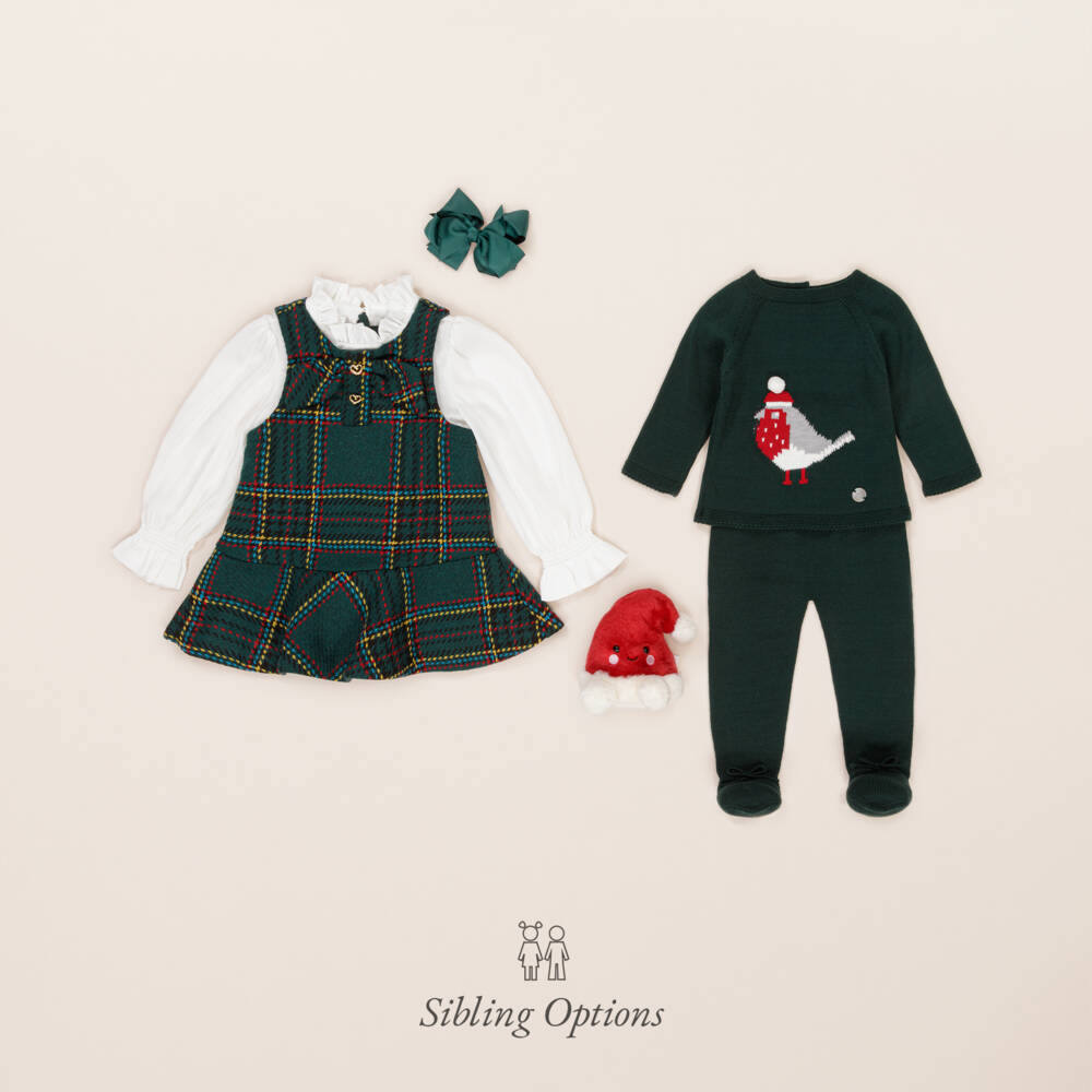 Artesanía Granlei-Boys Green Knit Robin Set | Childrensalon Outlet
