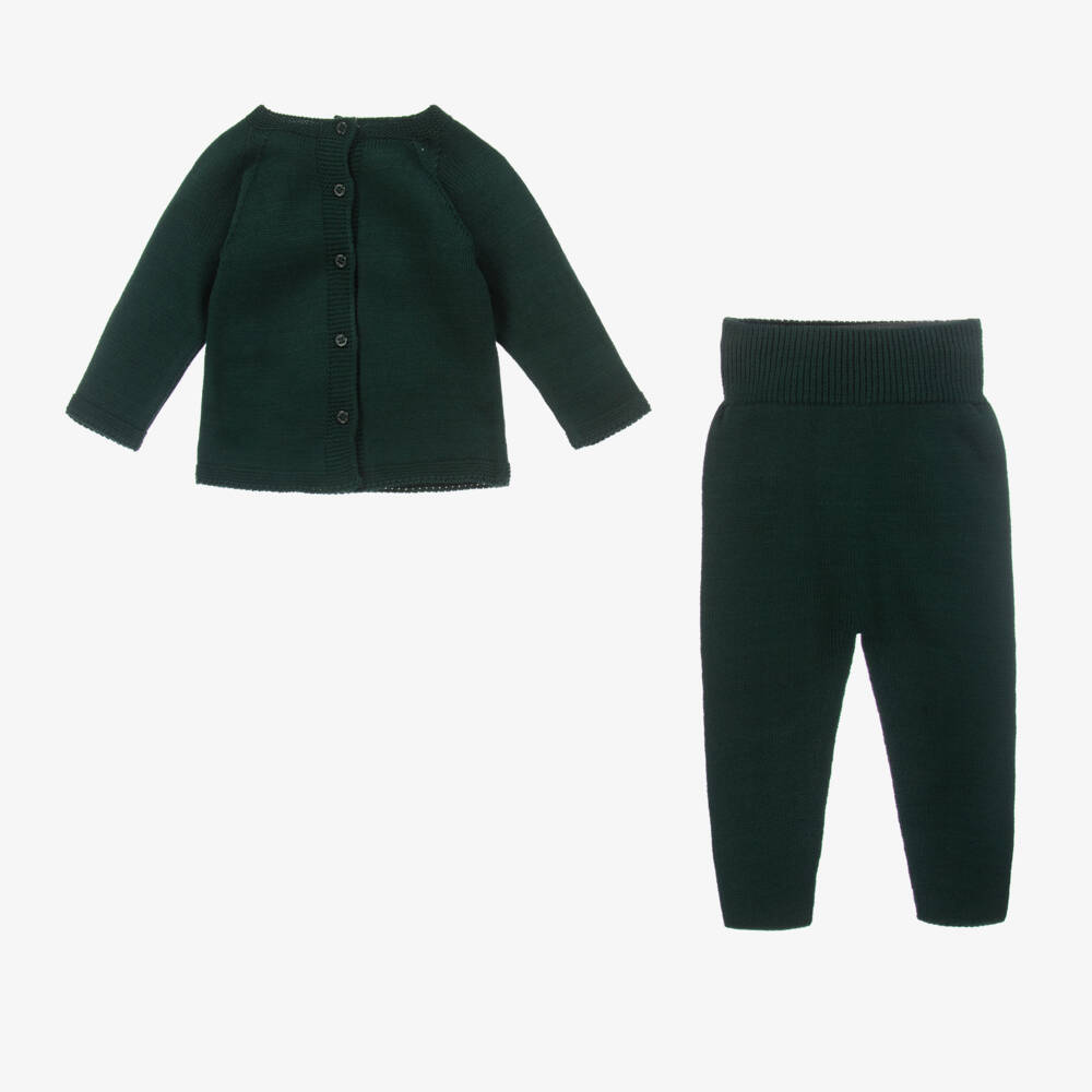 Artesanía Granlei-Boys Green Knit Robin Set | Childrensalon Outlet