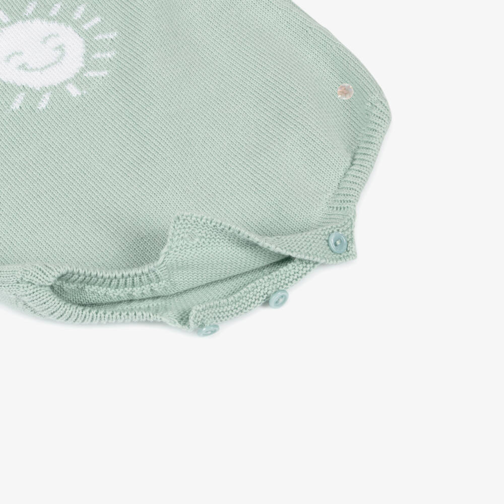 Artesanía Granlei-Boys Green Knit Summer Romper | Childrensalon Outlet