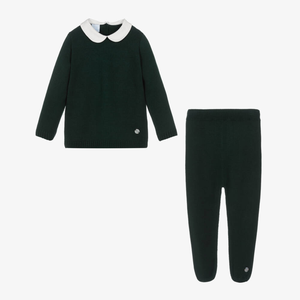 Artesanía Granlei-Boys Green Knit Trousers Outfit | Childrensalon Outlet