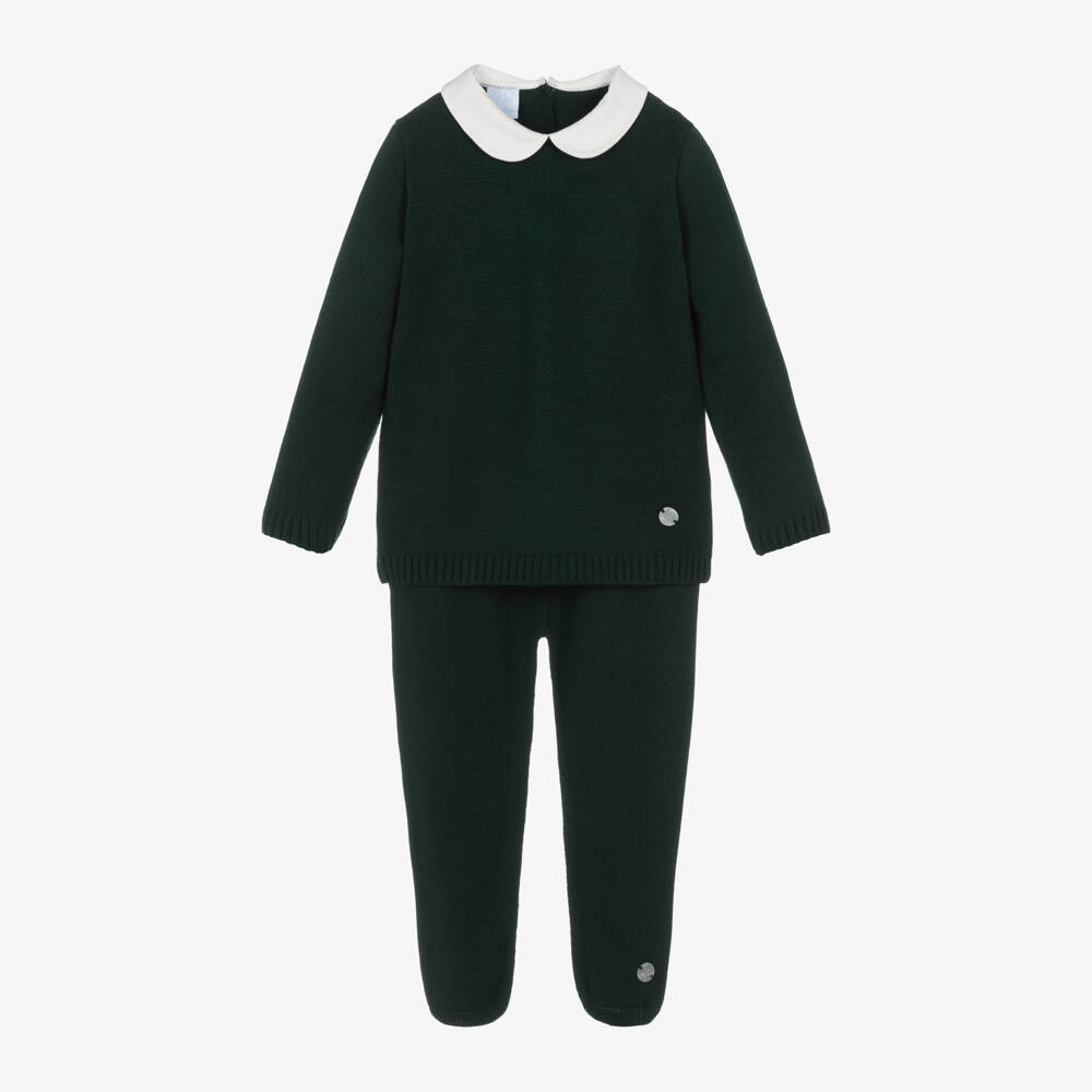 Artesanía Granlei-Boys Green Knit Trousers Outfit | Childrensalon Outlet