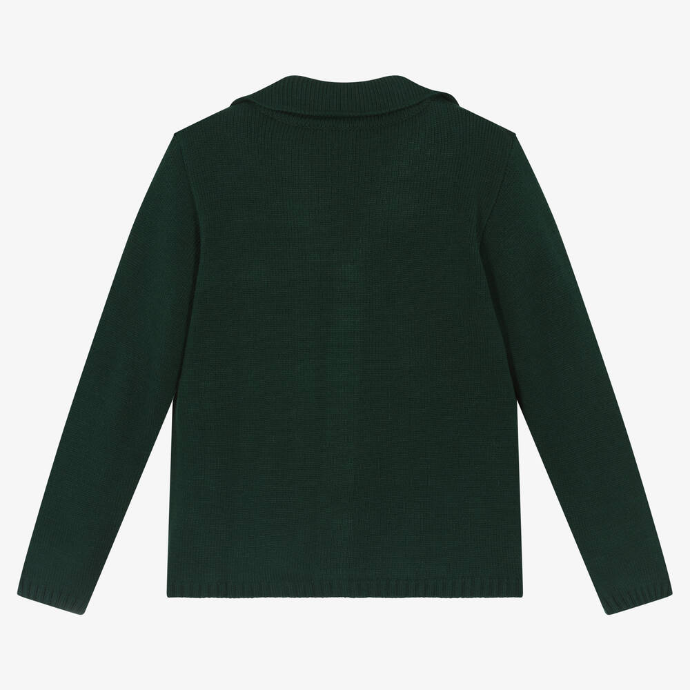 Artesanía Granlei-Boys Green Knitted Cardigan | Childrensalon Outlet