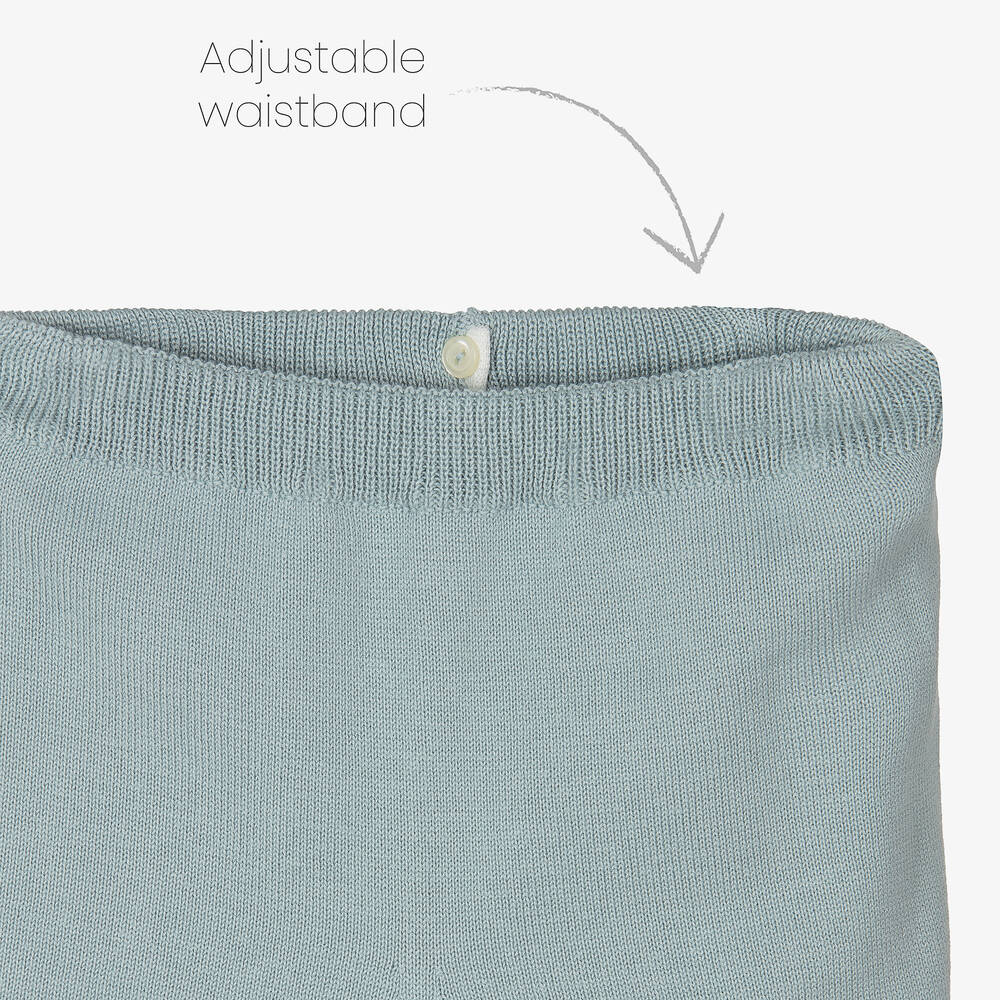 Artesanía Granlei-Boys Green Knitted Shorts Set | Childrensalon Outlet