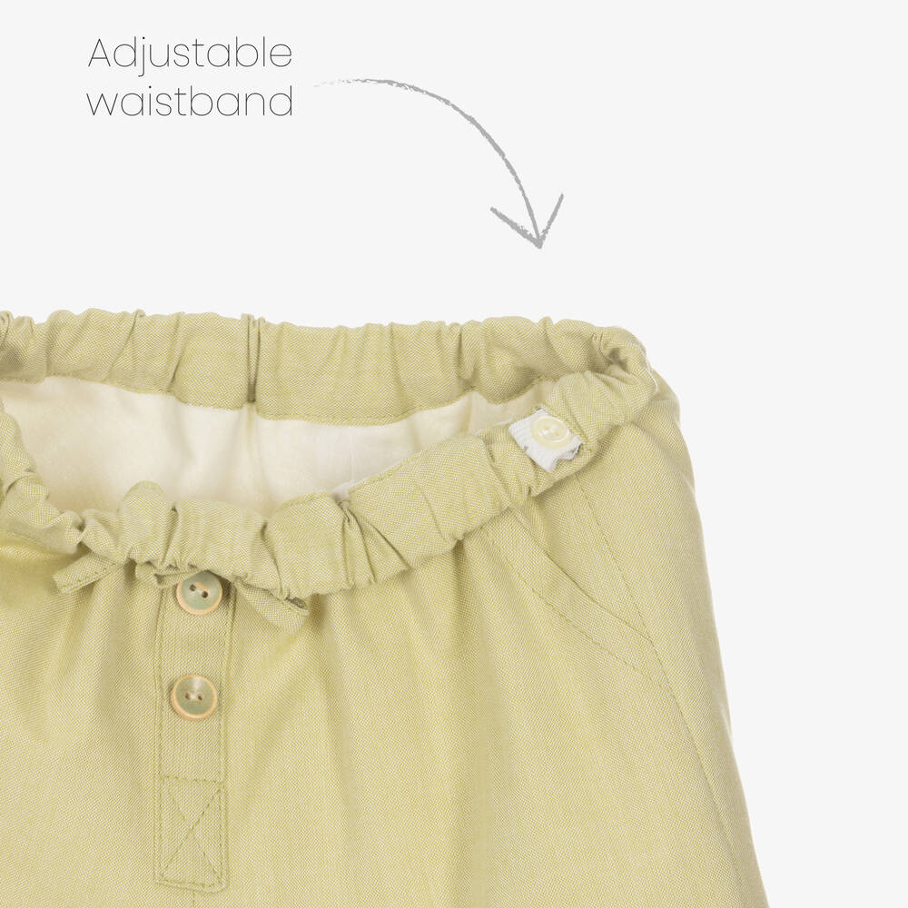 Artesanía Granlei-Зеленый топ в полоску и шорты из хлопка | Childrensalon Outlet