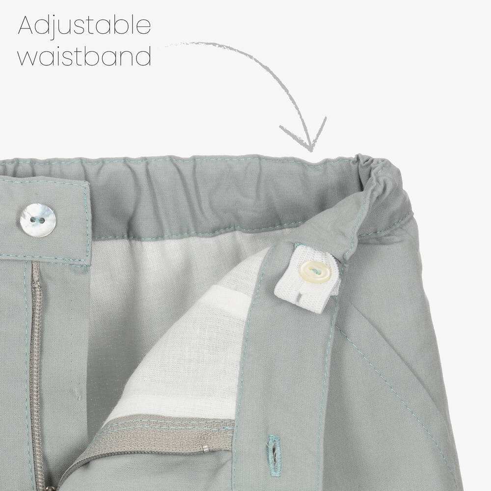 Artesanía Granlei-Boys Green Stripe Cotton Shorts Set | Childrensalon Outlet