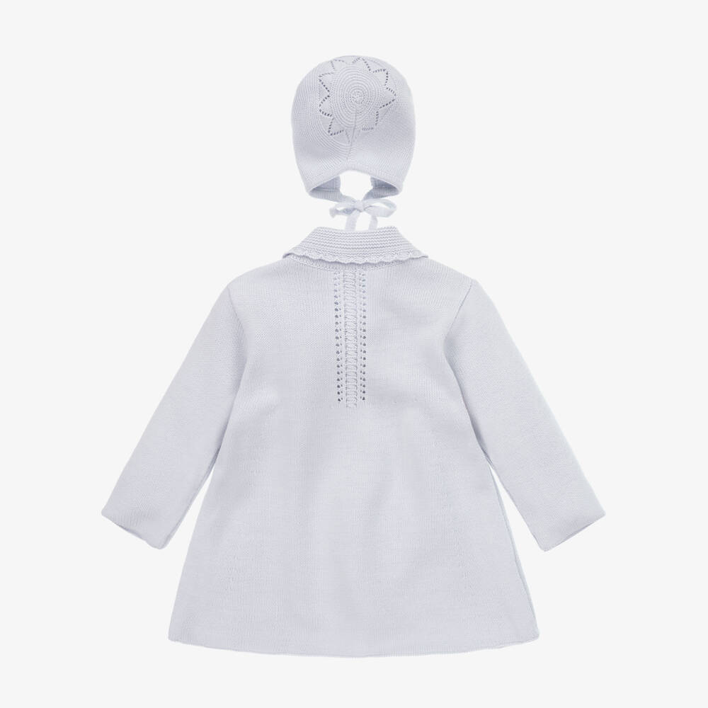 Artesanía Granlei-Boys Grey Knit Coat and Bonnet | Childrensalon Outlet