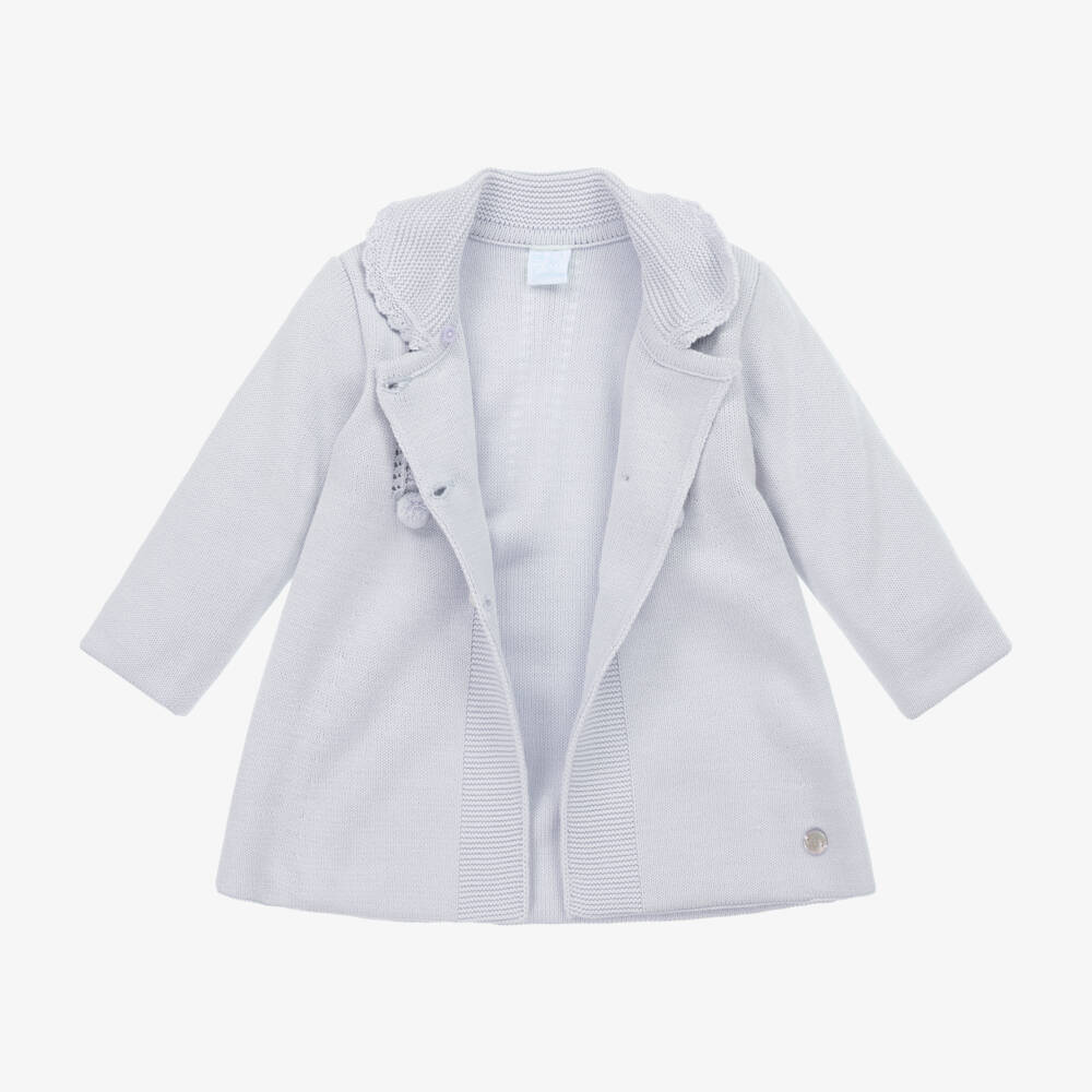 Artesanía Granlei-Boys Grey Knit Coat and Bonnet | Childrensalon Outlet