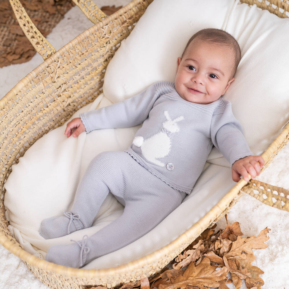 Artesanía Granlei-أفرول بيبي غرو قطعتين محبوك لون رمادي | Childrensalon Outlet