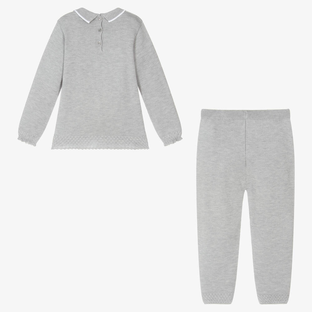 Artesanía Granlei-Boys Grey Knitted Trouser Set | Childrensalon Outlet