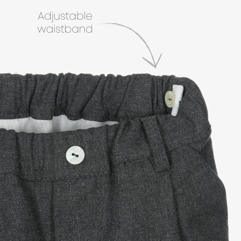 Artesanía Granlei-Boys Grey Striped Shorts Ensemble | Childrensalon Outlet