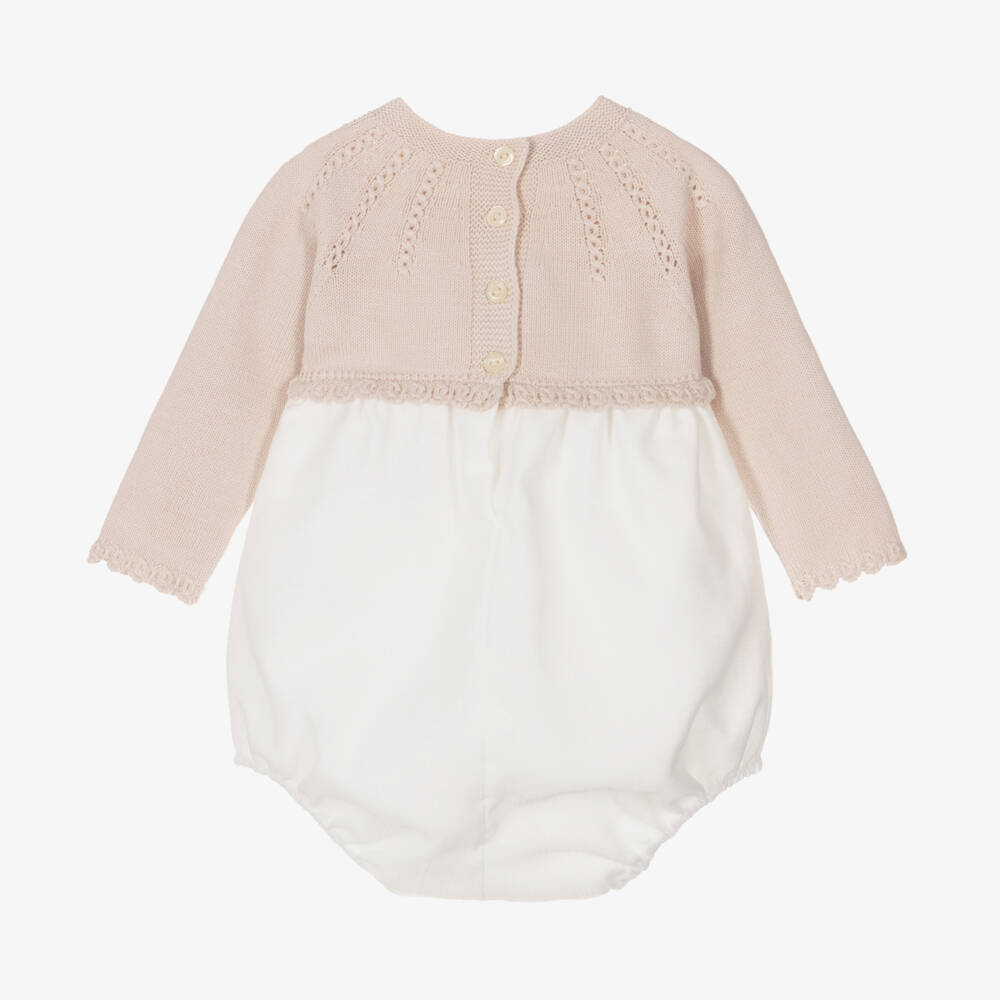 Artesanía Granlei-Boys Ivory and Beige Knit Shortie | Childrensalon Outlet