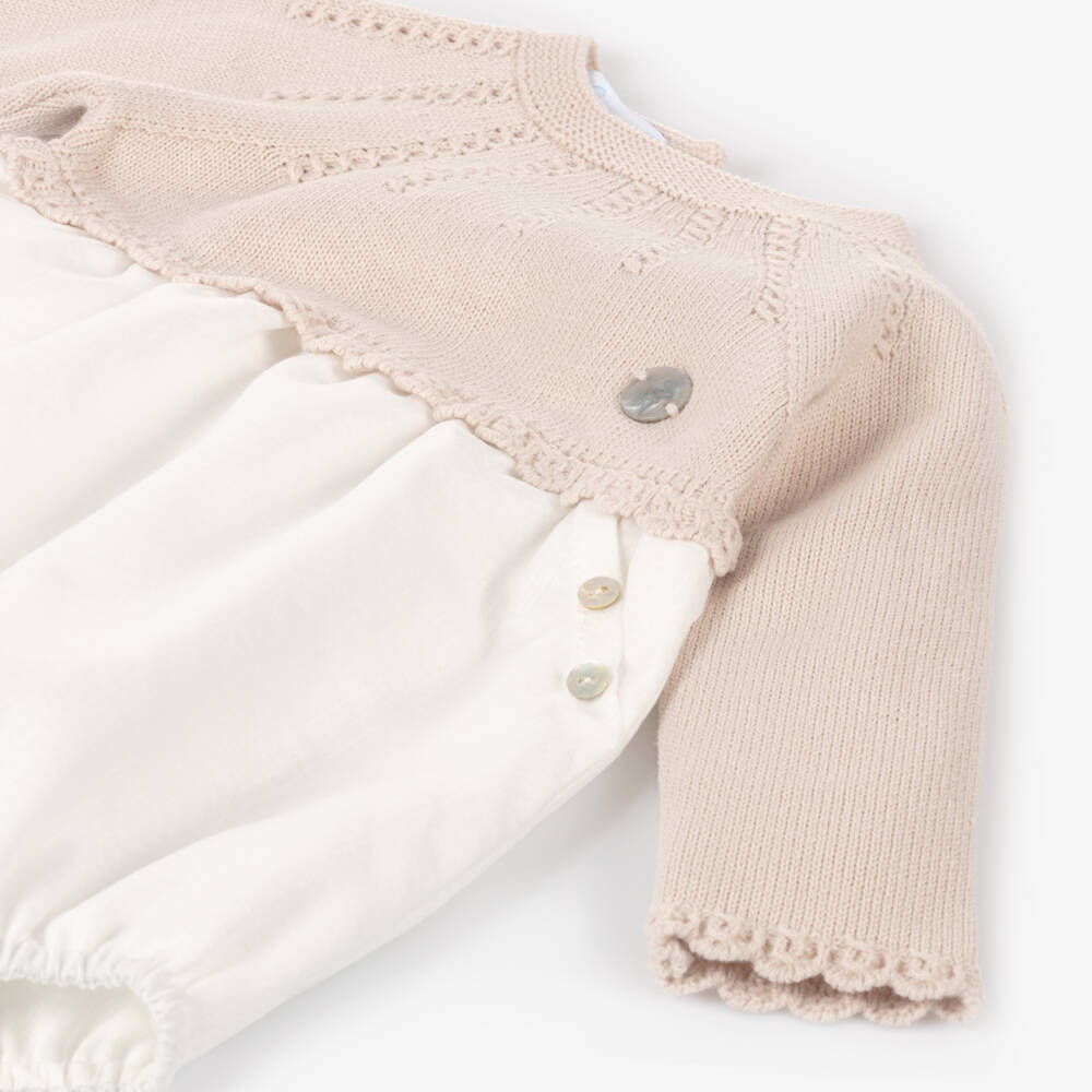 Artesanía Granlei-Boys Ivory and Beige Knit Shortie | Childrensalon Outlet