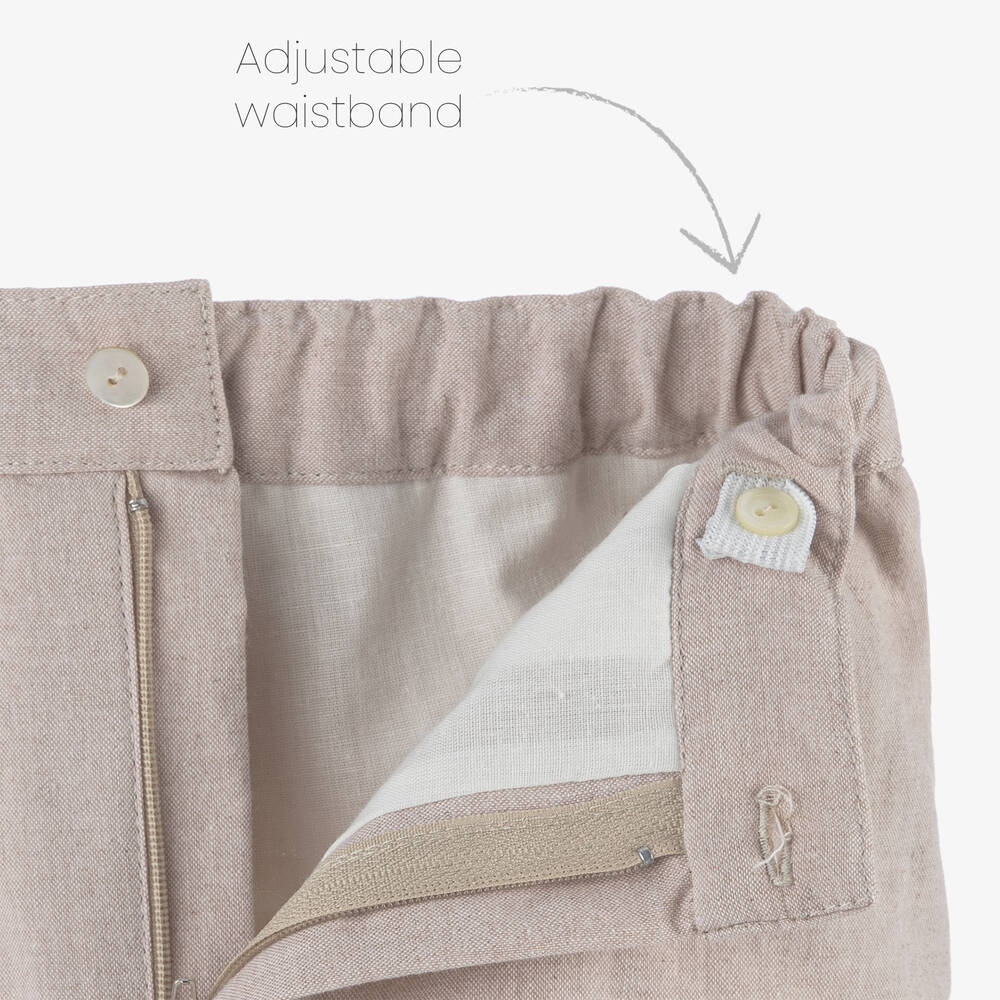 Artesanía Granlei-طقم شورت قطن لون عاجي وبيج للأولاد | Childrensalon Outlet