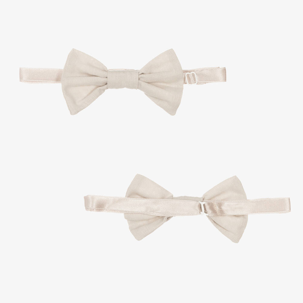 ارتيزانيا  غرانلي-طقم شورت قطن وكتان لون عاجي وبيج للأولاد | Childrensalon Outlet