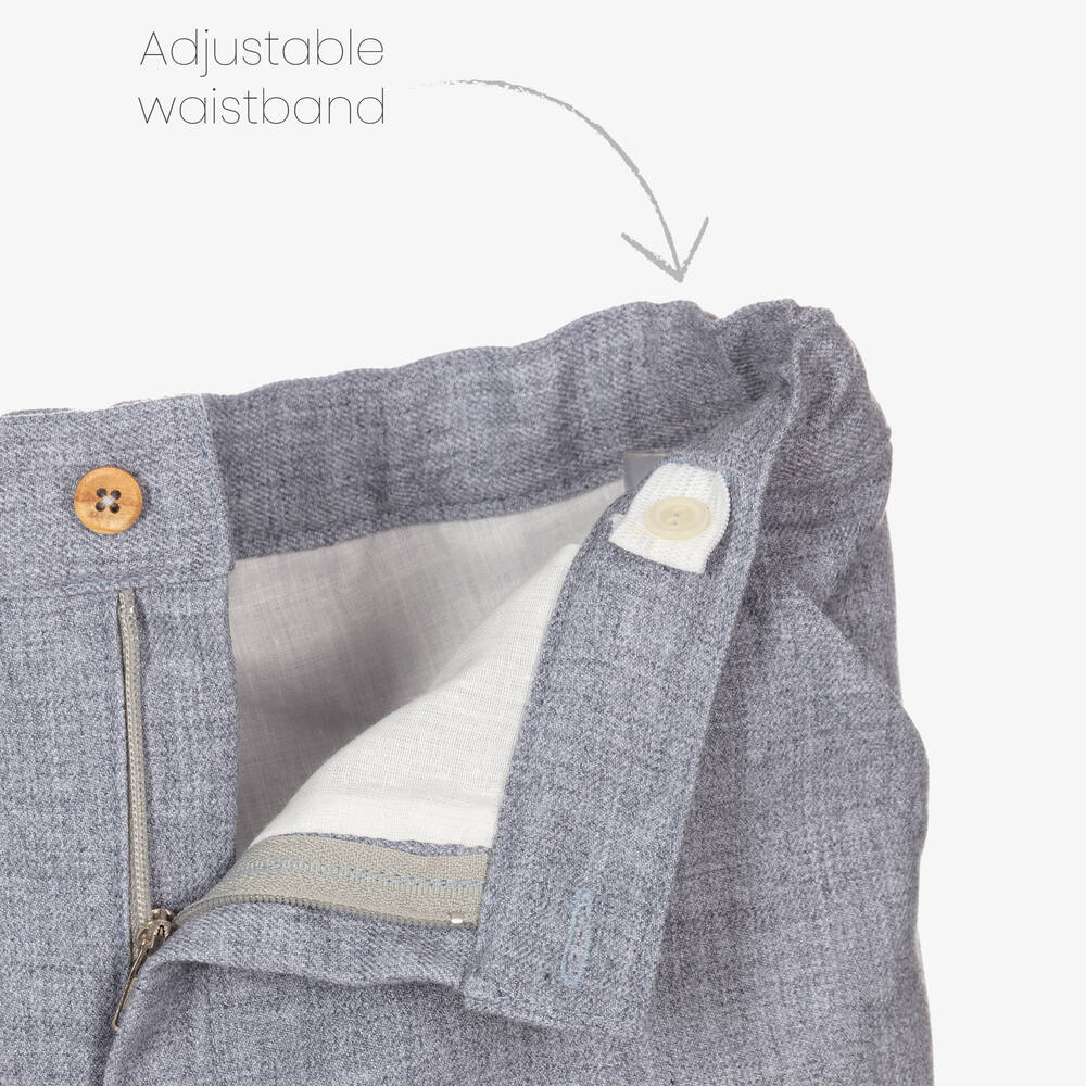 Artesanía Granlei-Boys Ivory & Blue Shorts Set | Childrensalon Outlet