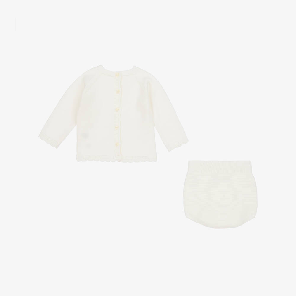 Artesanía Granlei-Boys Ivory Knit Top & Shorts | Childrensalon Outlet