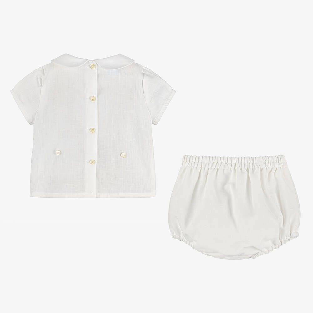 Artesanía Granlei-Boys Ivory Organic Cotton Buster Suit | Childrensalon Outlet