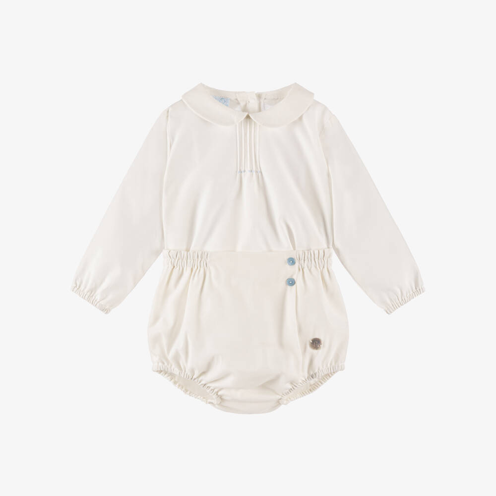 Artesanía Granlei-Boys Ivory Peter Pan Shorts Set | Childrensalon Outlet