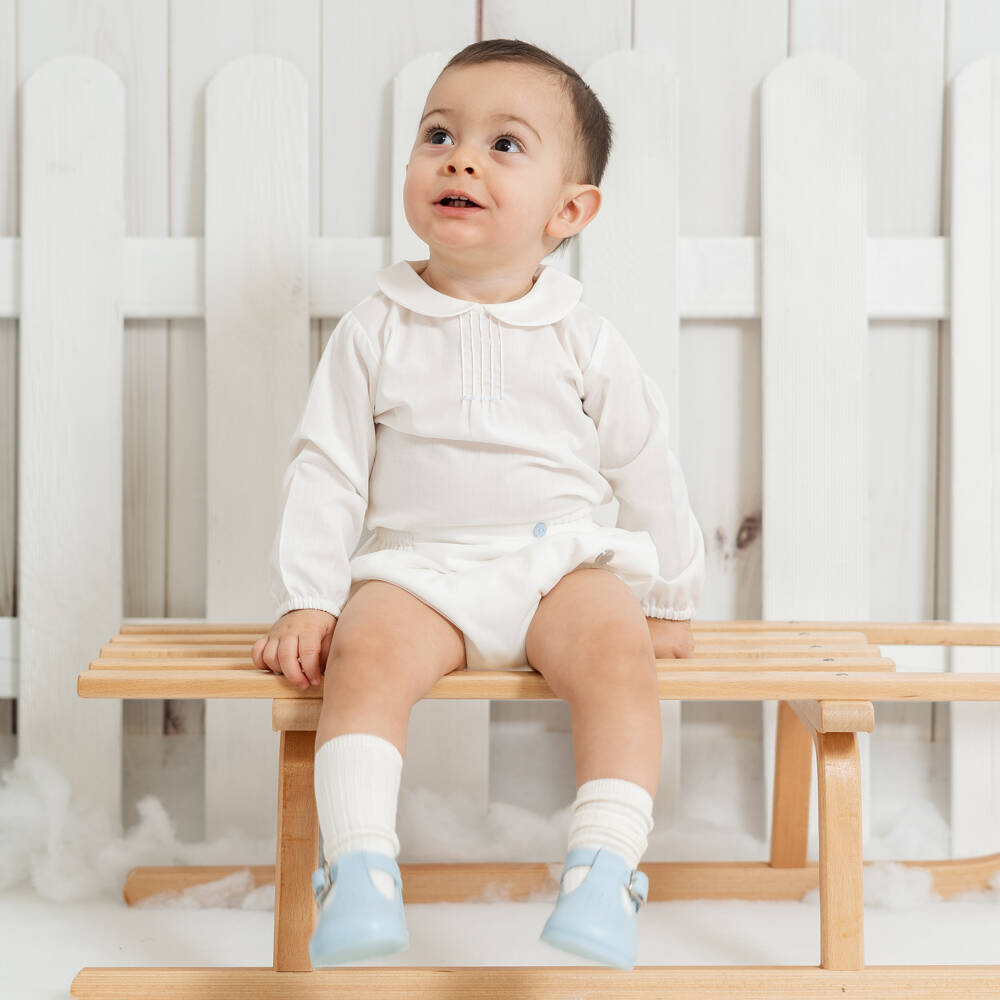 Artesanía Granlei-Boys Ivory Peter Pan Shorts Set | Childrensalon Outlet