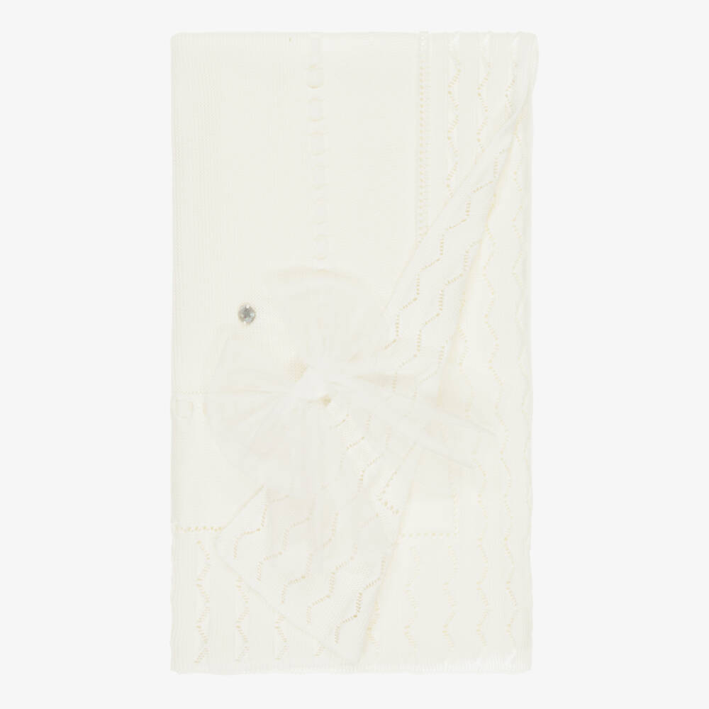 Artesanía Granlei-Boys Ivory Plush Knit Blanket | Childrensalon Outlet
