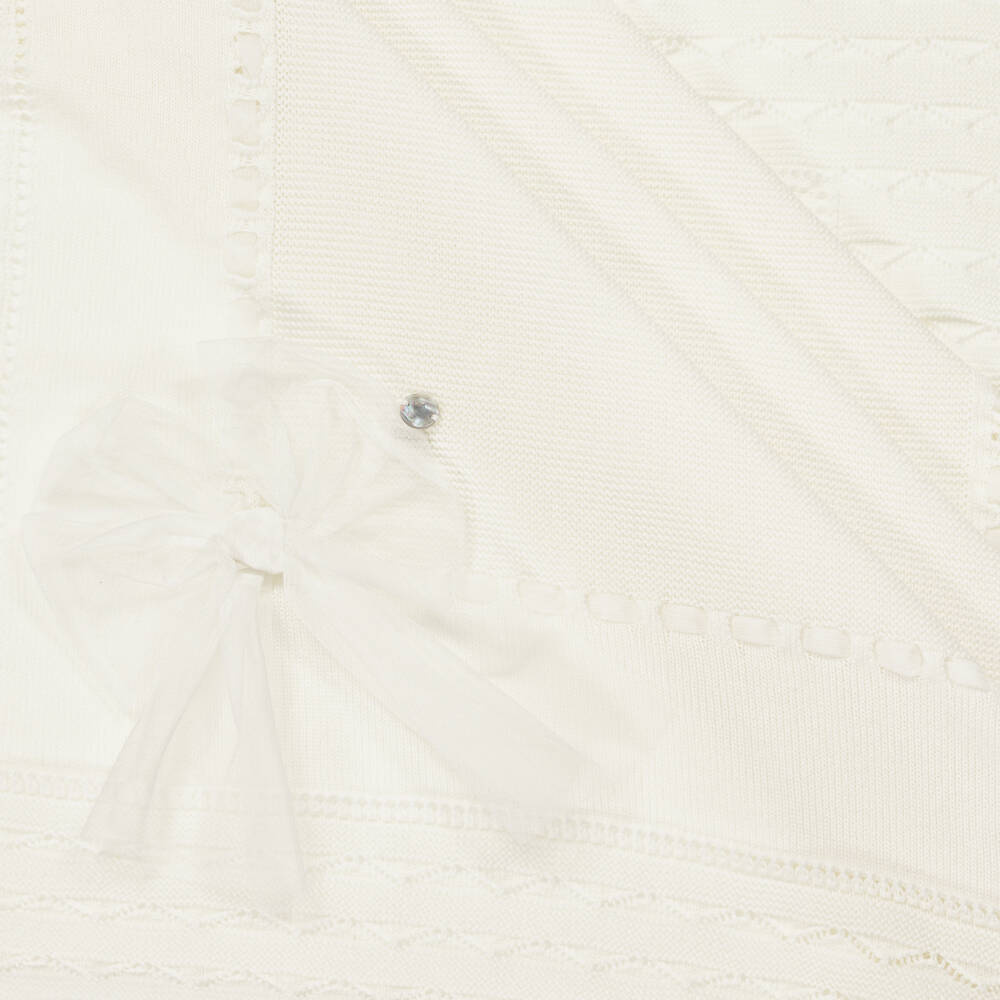Artesanía Granlei-Boys Ivory Plush Knit Blanket | Childrensalon Outlet