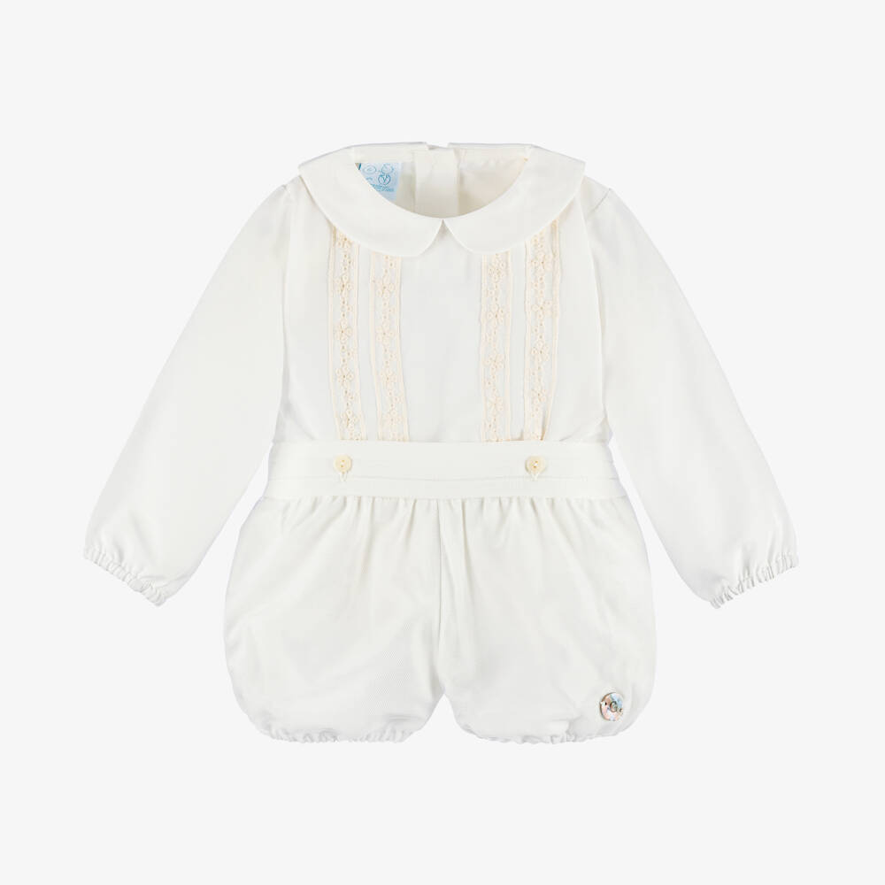 Artesanía Granlei-Boys Ivory Tulle Buster Outfit | Childrensalon Outlet