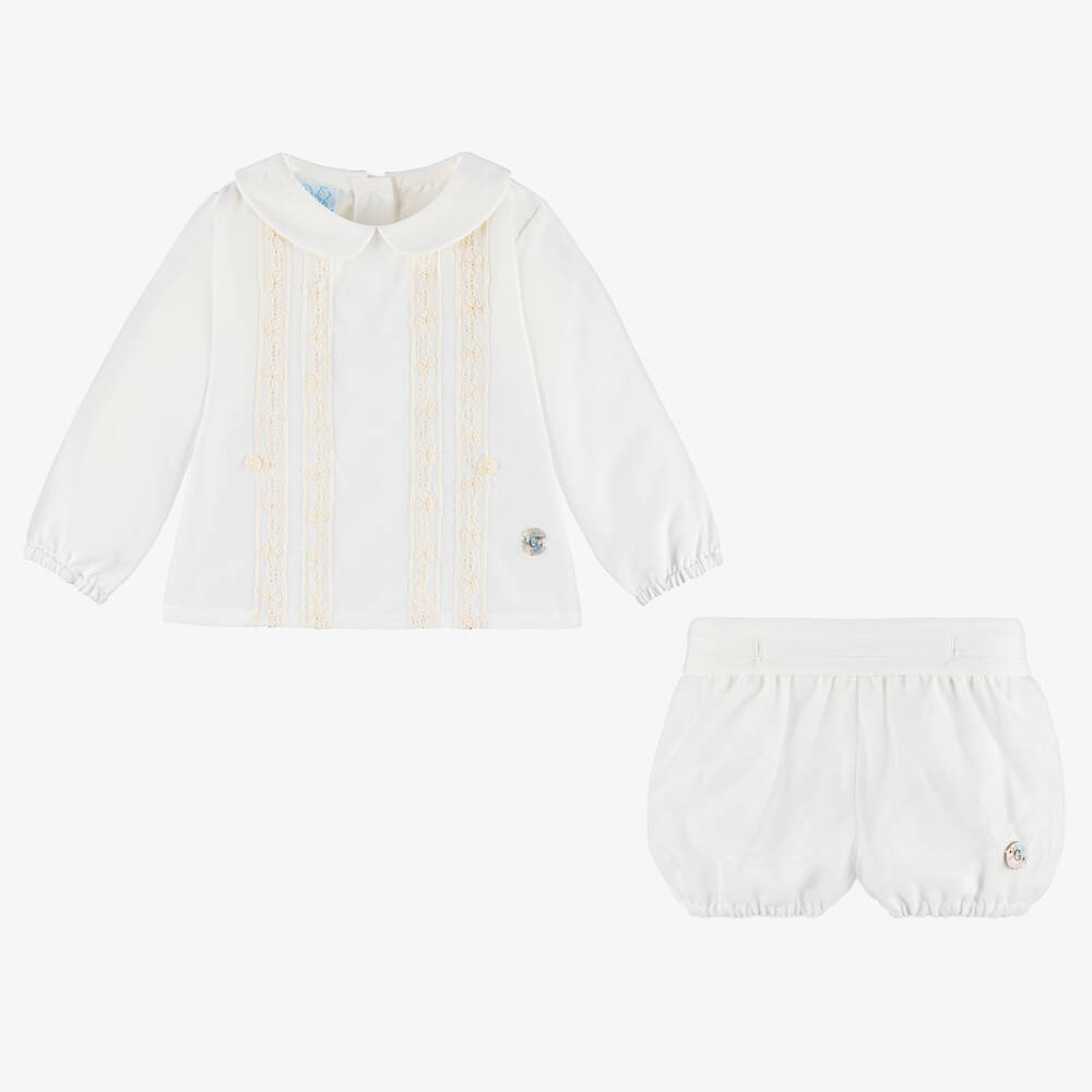 Artesanía Granlei-Boys Ivory Tulle Buster Outfit | Childrensalon Outlet