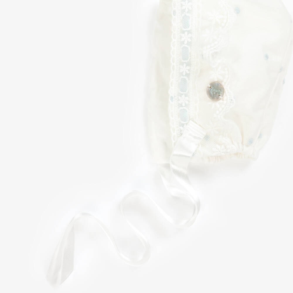 Artesanía Granlei-Boys Ivory Tulle Lace Bonnet | Childrensalon Outlet