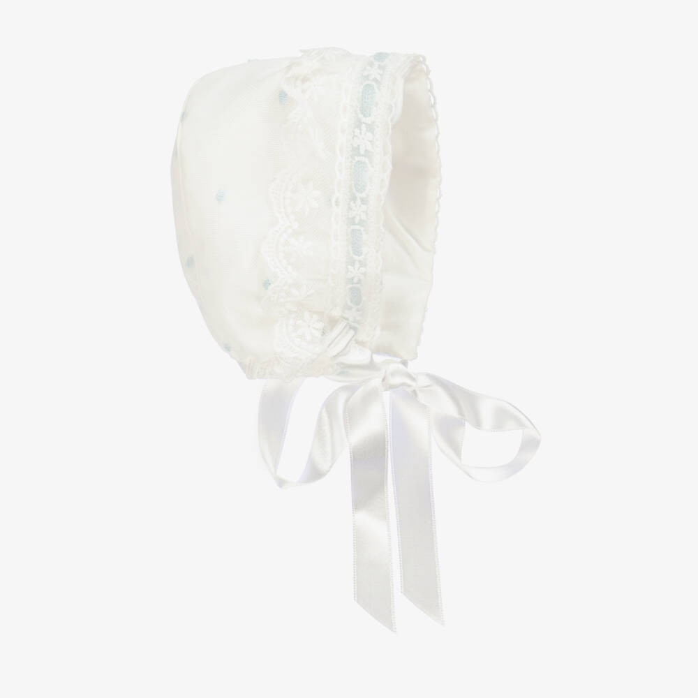 Artesanía Granlei-Boys Ivory Tulle Lace Bonnet | Childrensalon Outlet