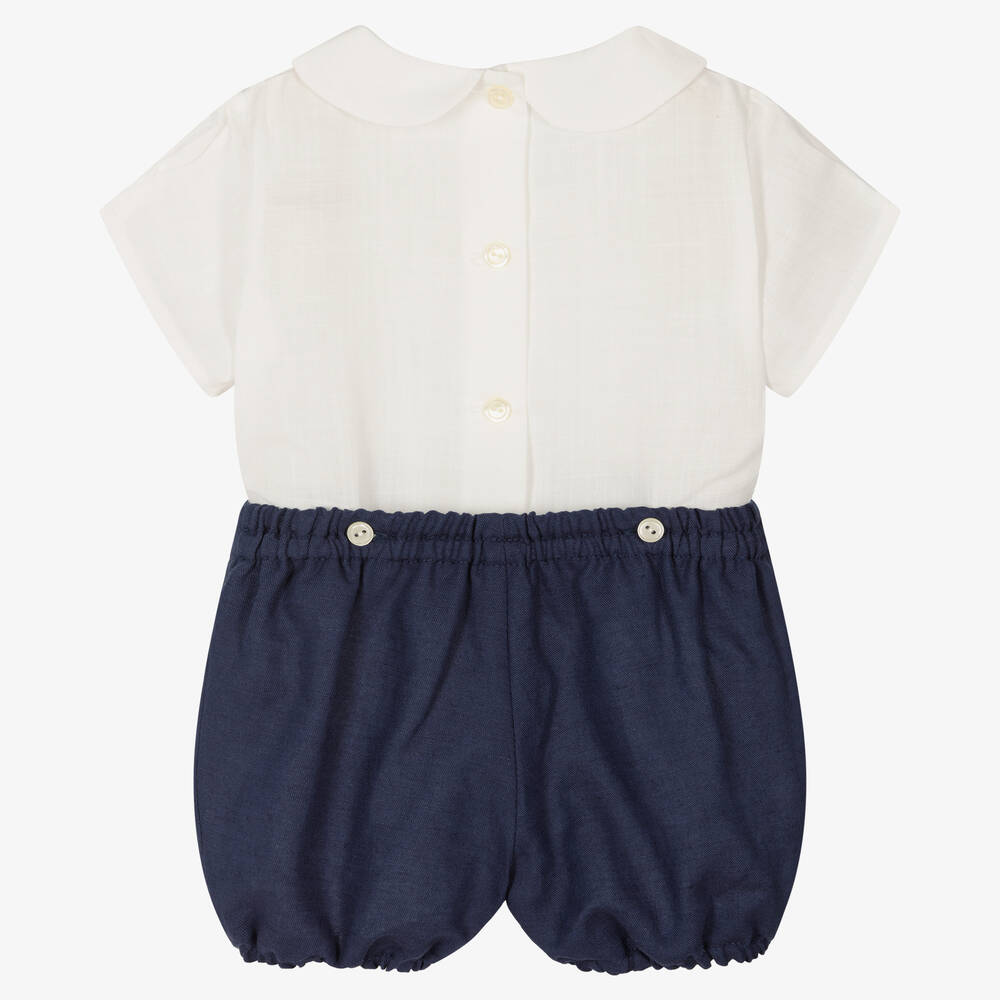 ارتيزانيا  غرانلي-بِدلة رسمية أطفال ولادي قطن وكتان لون عاجي وكحلي | Childrensalon Outlet