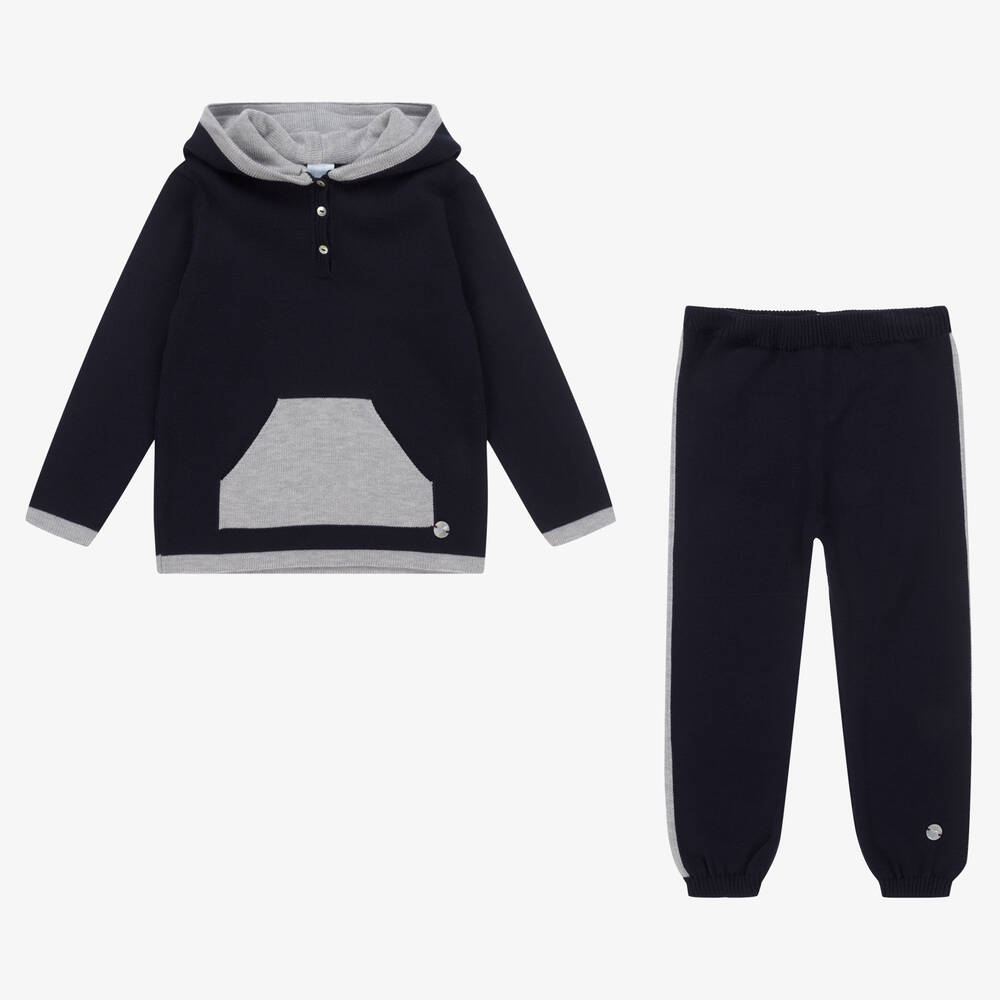 Artesanía Granlei-Сине-серый вязаный топ и штанишки | Childrensalon Outlet