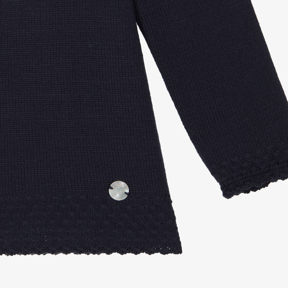 Artesanía Granlei-Boys Navy Blue Knitted Trouser Set | Childrensalon Outlet