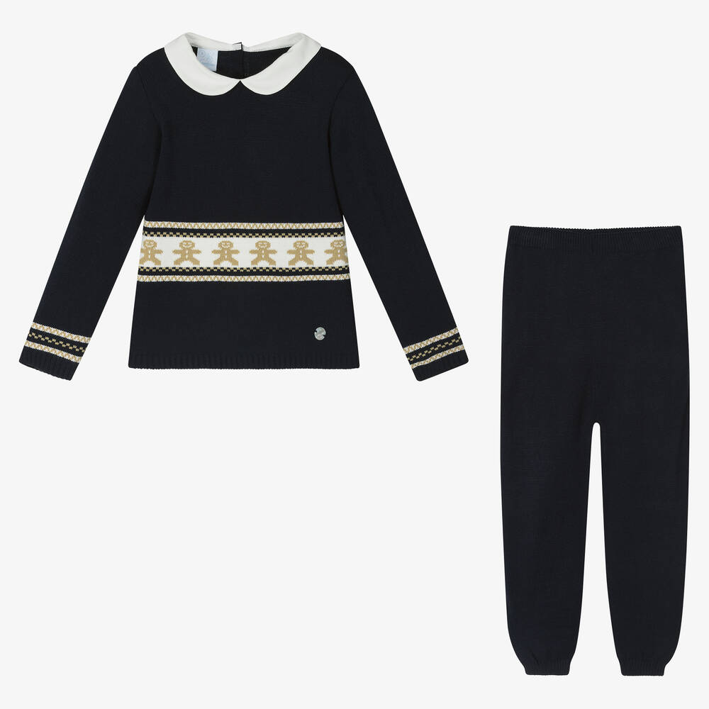 ارتيزانيا  غرانلي-طقم بنطلون أكريليك محبوك لون كحلي للأولاد | Childrensalon Outlet