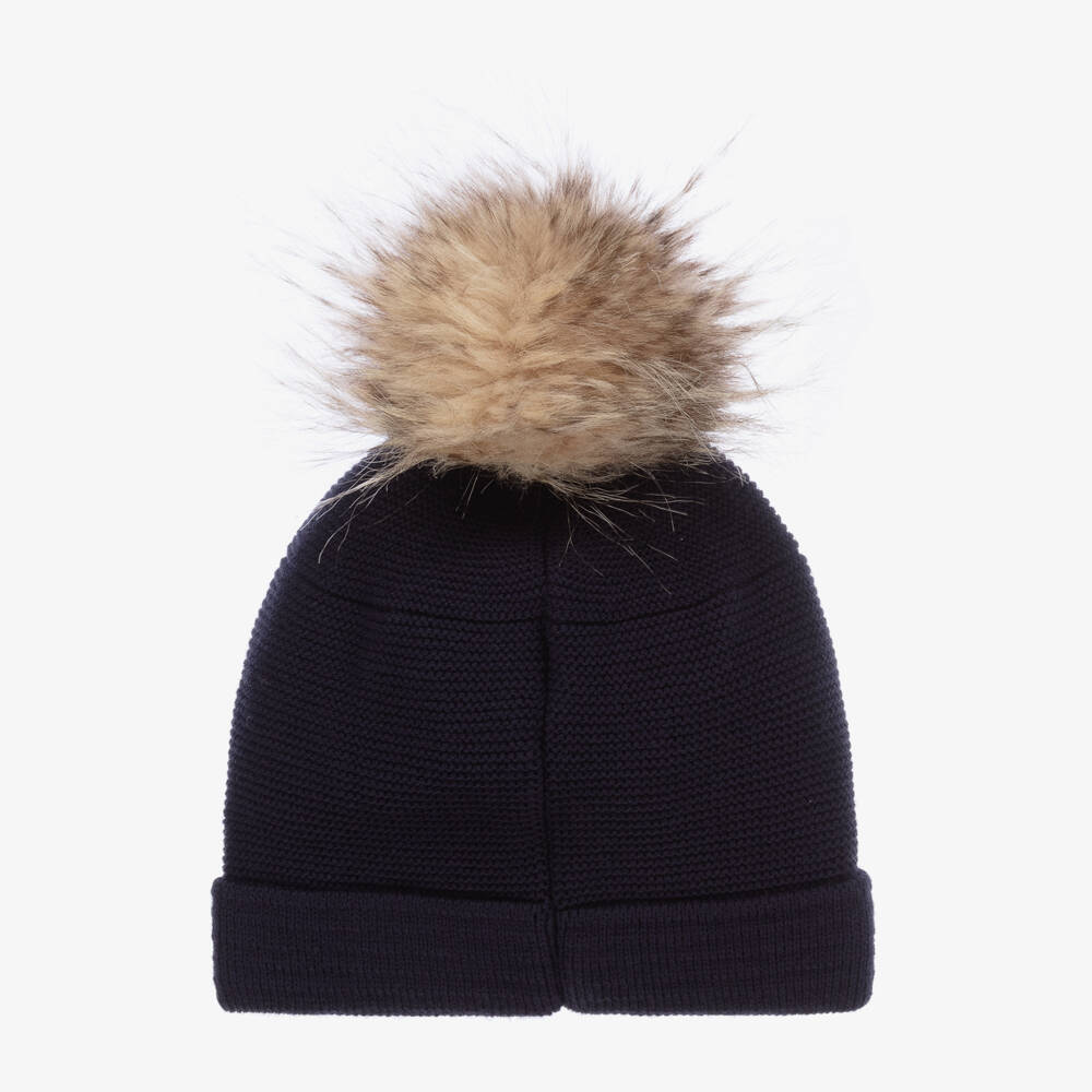 Artesanía Granlei-Boys Navy Pom Hat & Scarf | Childrensalon Outlet