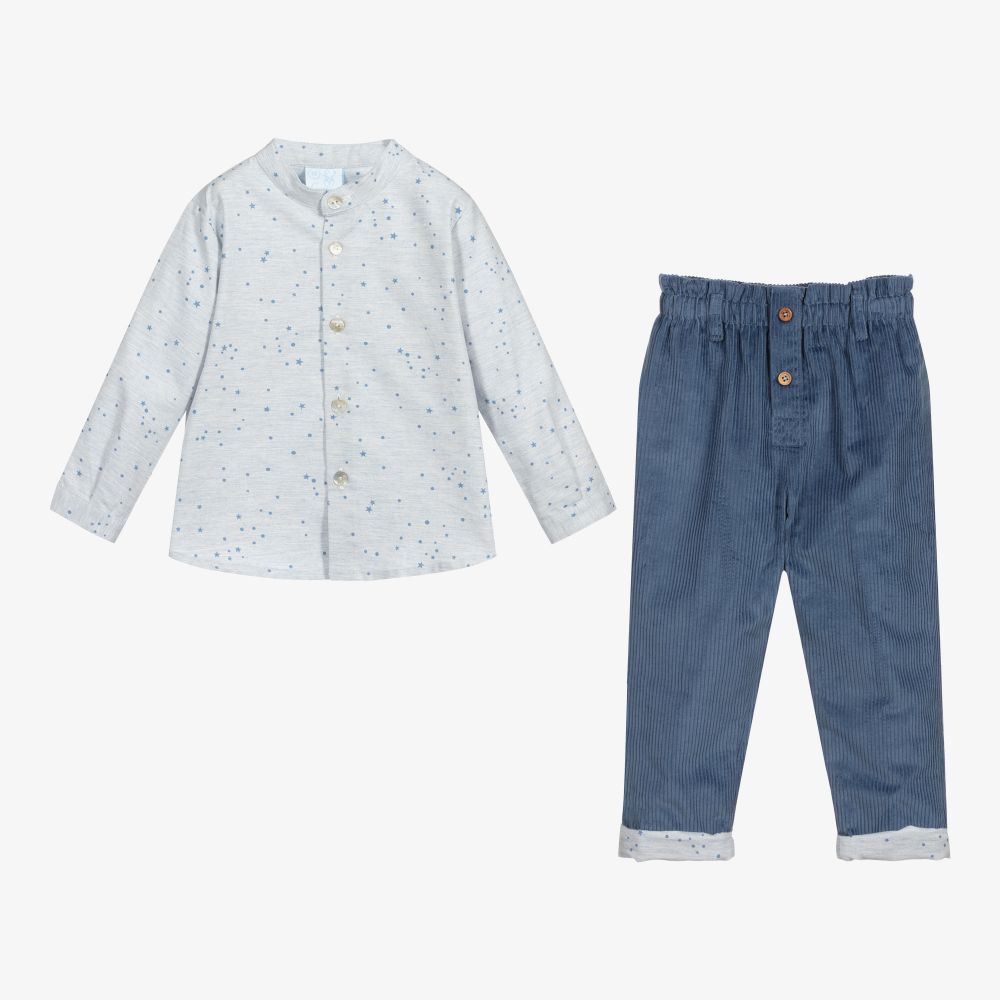 Artesanía Granlei-Boys Pale Blue Trouser Set | Childrensalon Outlet