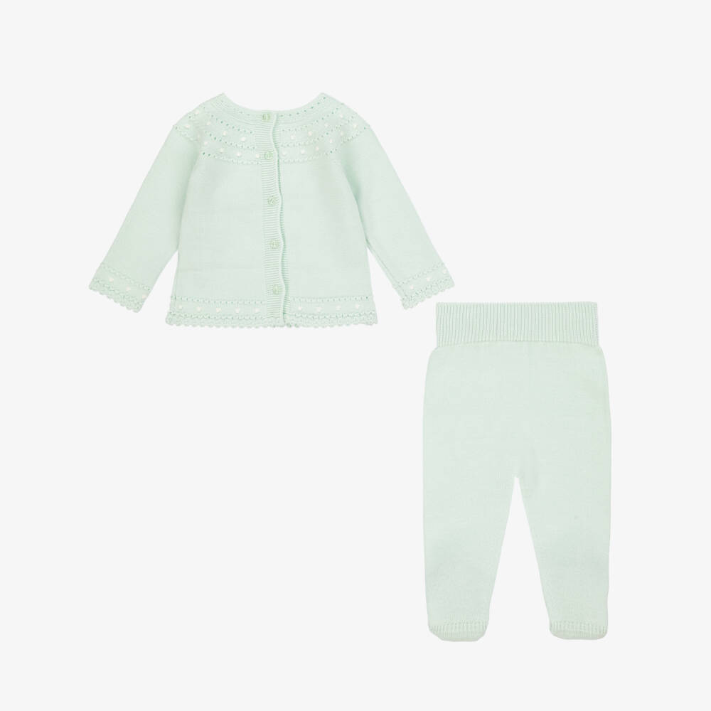 Artesanía Granlei-Boys Pale Mint Knit Outfit Duo | Childrensalon Outlet