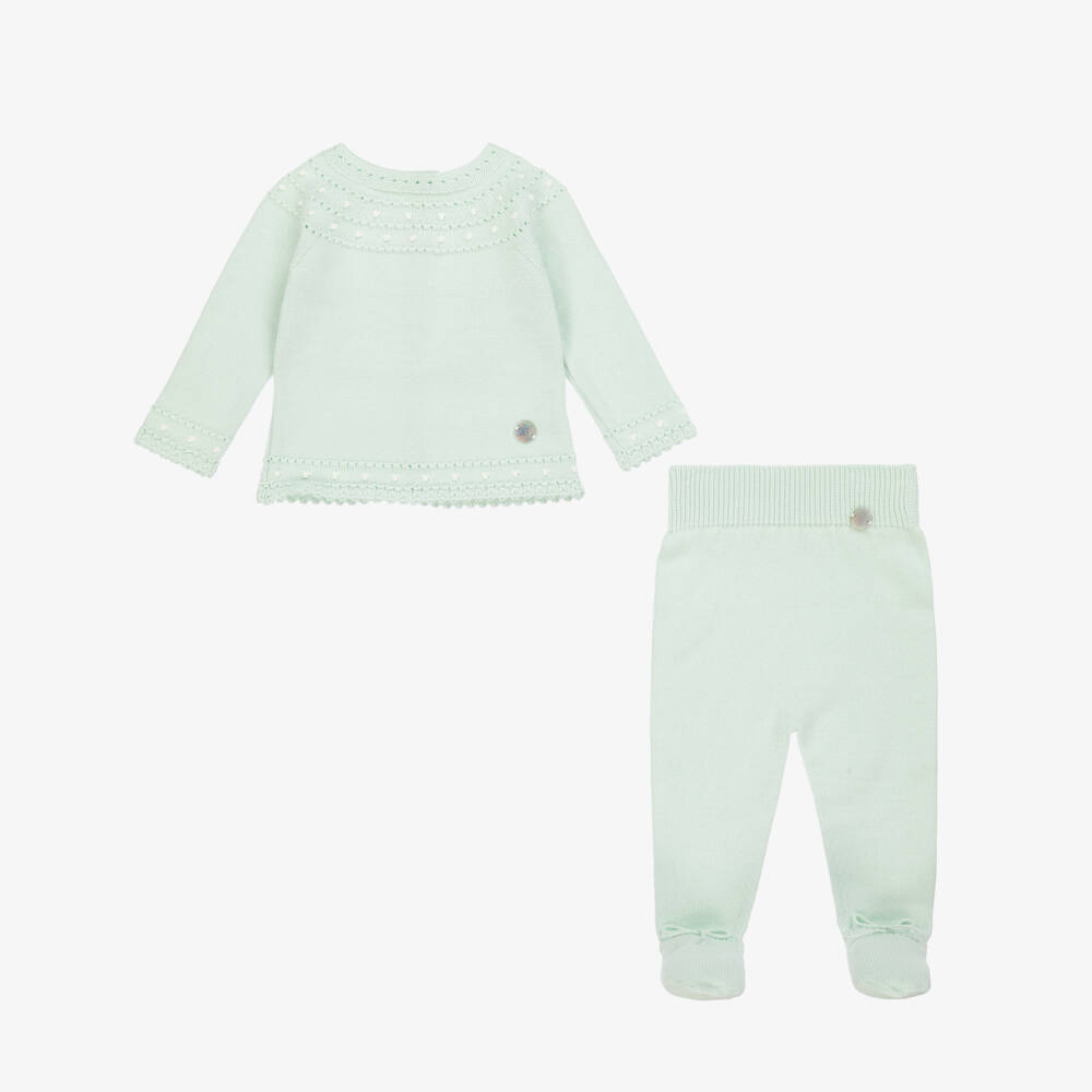 Artesanía Granlei-Boys Pale Mint Knit Outfit Duo | Childrensalon Outlet