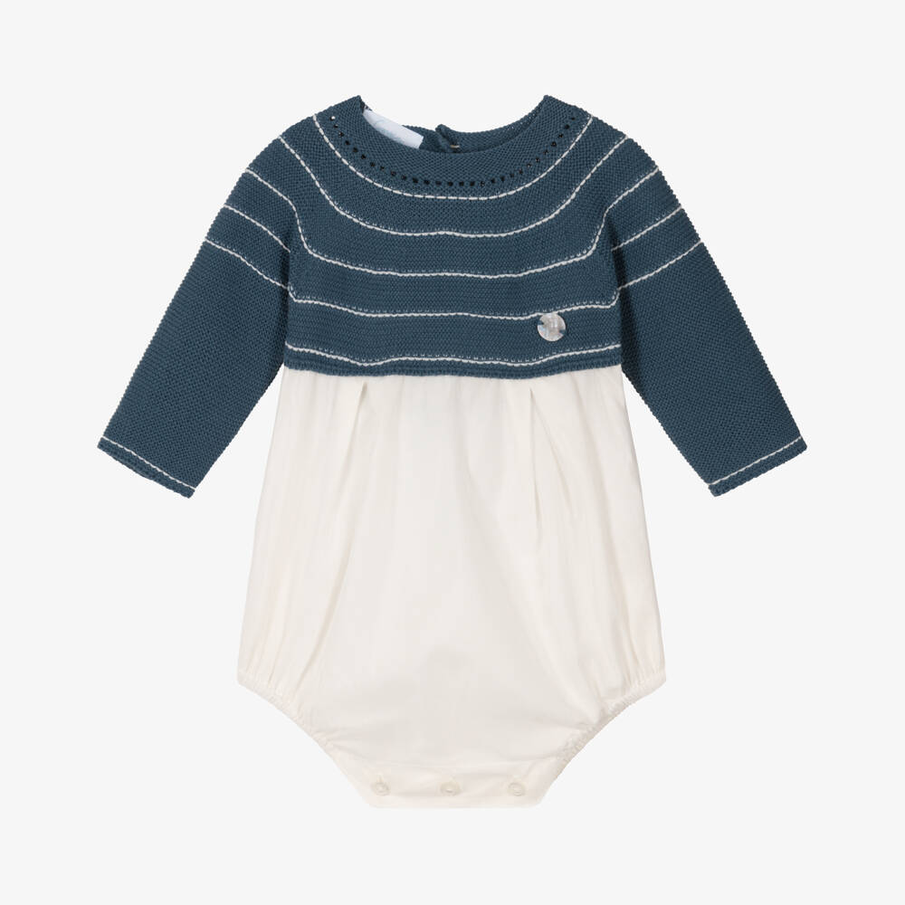 Artesanía Granlei-Boys Petrol Blue Knit Shortie | Childrensalon Outlet