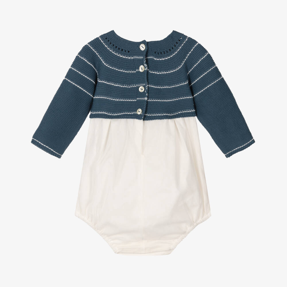 Artesanía Granlei-Boys Petrol Blue Knit Shortie | Childrensalon Outlet