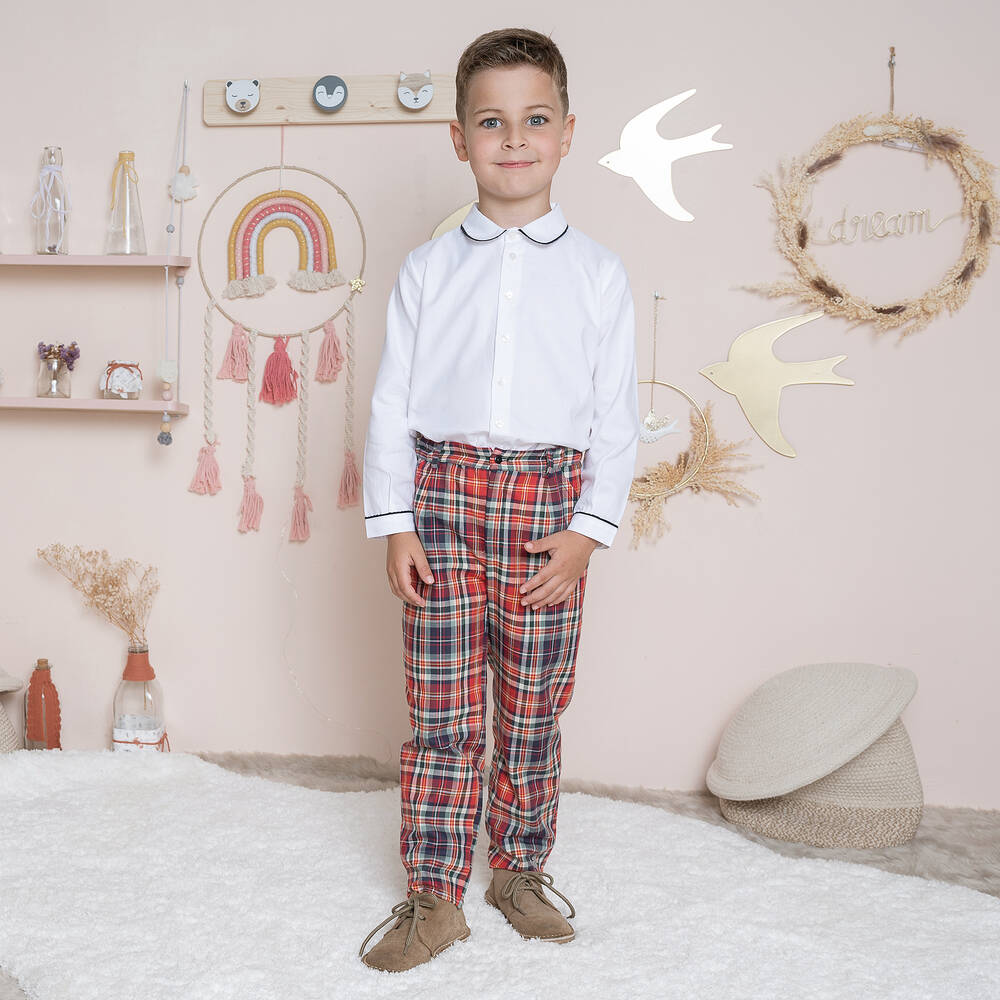 Artesan a Granlei Pantalon rouge carreaux coton gar on