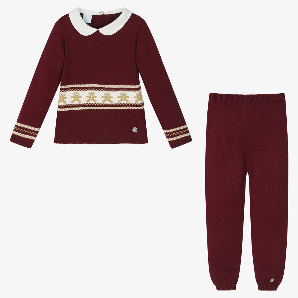 Artesanía Granlei-Красный трикотажный свитер и штанишки | Childrensalon Outlet