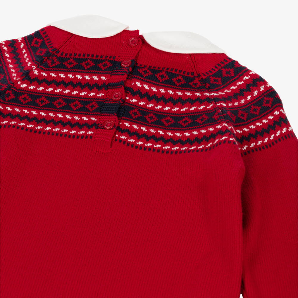 Artesanía Granlei-Boys Red Knit Trouser Ensemble | Childrensalon Outlet