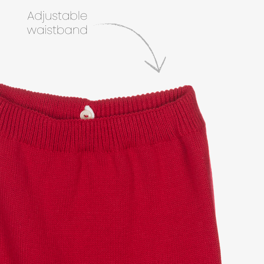 Artesanía Granlei-Boys Red Knit Trouser Ensemble | Childrensalon Outlet