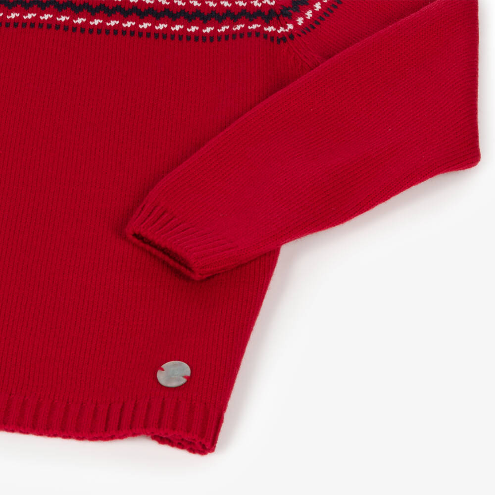 Artesanía Granlei-Boys Red Knit Trouser Ensemble | Childrensalon Outlet