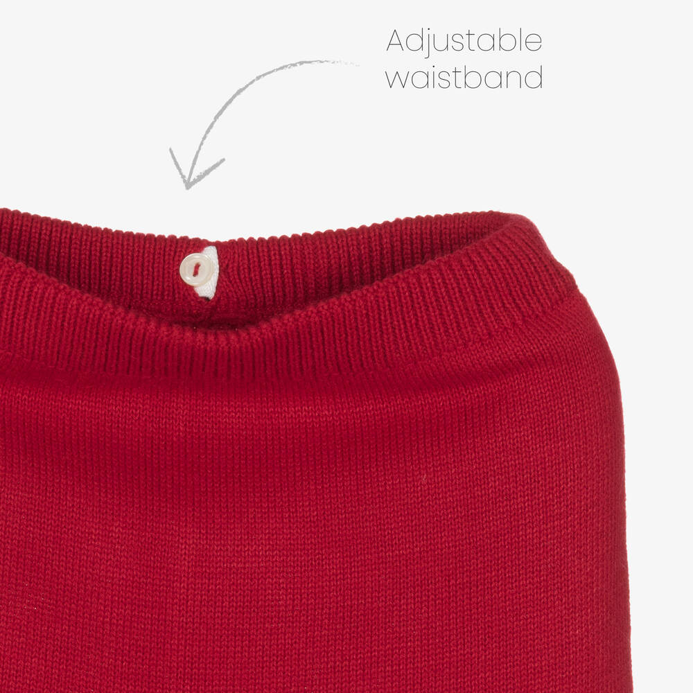 Artesanía Granlei-Boys Red Knitted Trousers Set | Childrensalon Outlet