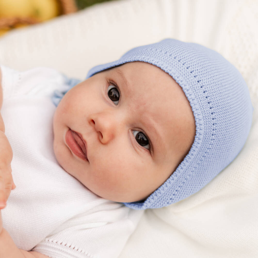 Artesanía Granlei-Boys Soft Azure Knit Bonnet | Childrensalon Outlet