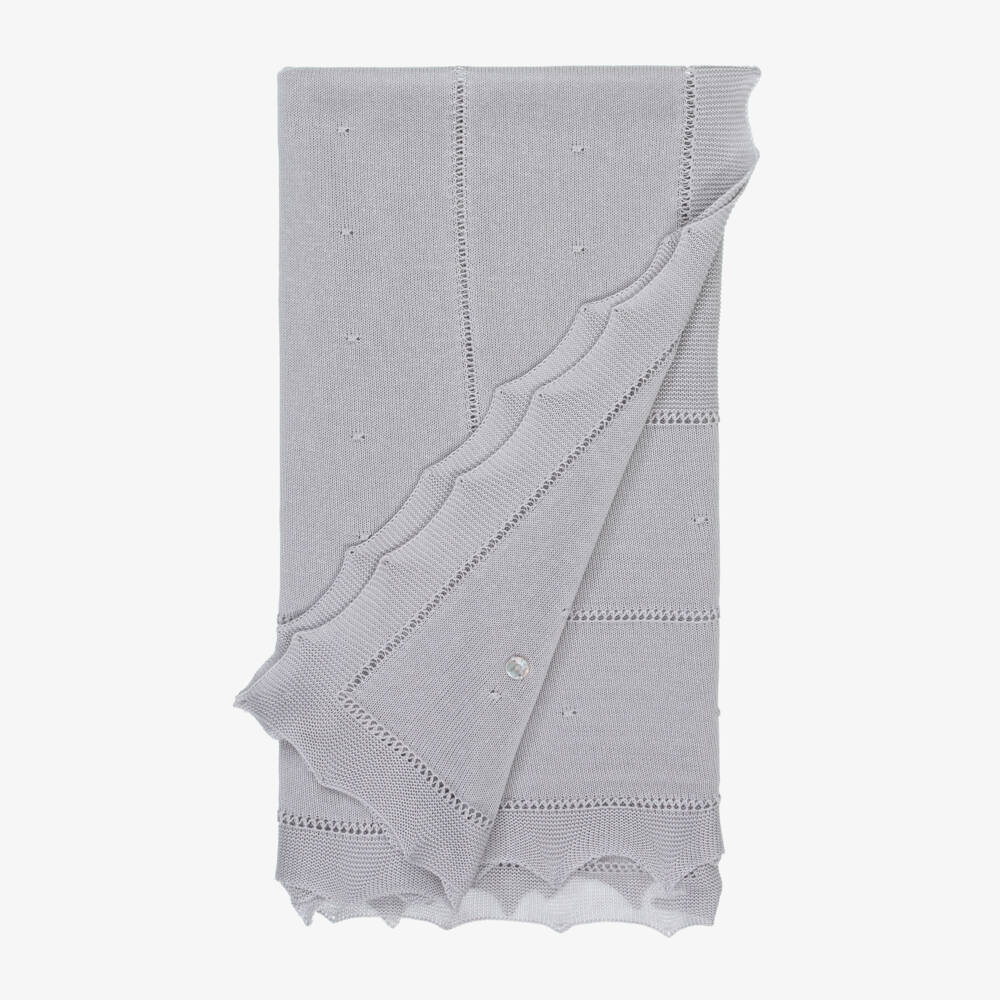Artesanía Granlei-Boys Soft Grey Knitted Wrap | Childrensalon Outlet